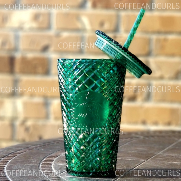 Starbucks Emerald Green Jeweled Grande Cold Cup Tumbler 16oz NWT - Picture 4 of 10
